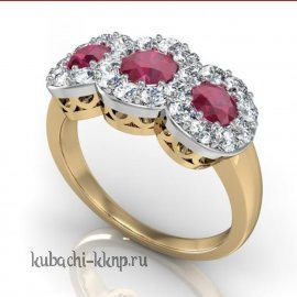 Золотое кольцо с фианитами 
