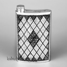 серебряная фляга «Черный ромб» - фл034