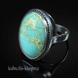 Серебряное кольцо с натуральным варисцидом - к227