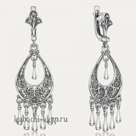 Серьги серебряные 925 филигрань - Ag-вс-85