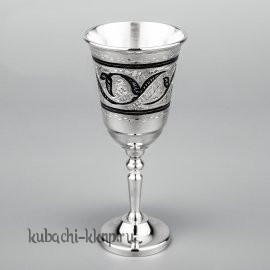 Серебряная рюмка с капельками черни - р0004