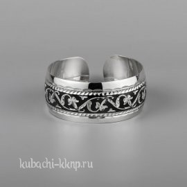 Кубачинский браслет из серебра с стильным рисунком - бр81