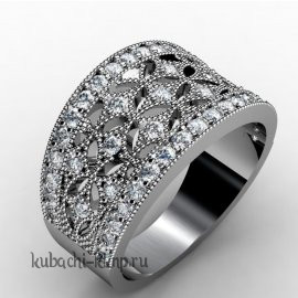 Массивное кольцо из белого золота - 00001r