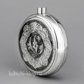Серебряная фляга «Круглая» - фл048