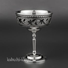 Креманка на высокой ножке из серебра - кф079