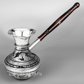 Серебряная турка для варки кофе - Т039