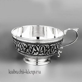 Чашка Кубачинская серебряная для чая или воды - ч0004
