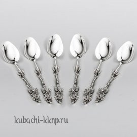 Набор серебряных чайных ложек «Виноградная лоза» - л0007-6