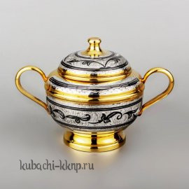 Серебряная сахарница позолотой «Мини» - сх084