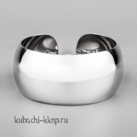 Широкий серебряный браслет без гравировки 