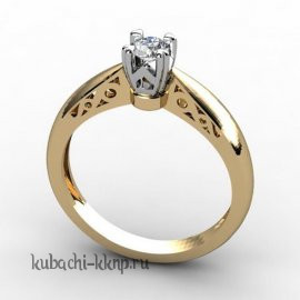 Нежное помолвочное кольцо с одним камнем - ПК-1068