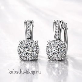 Серьги серебро 925 с фианитами кубачи - яс15