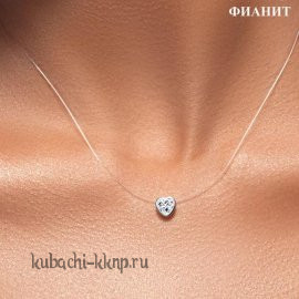 Колье на шею серебро 925 проба Бегунок сердце - подв5сос