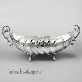 Серебряная конфетница - ладья «Волна» - кф154