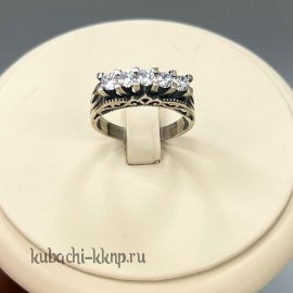 Кольцо Ажурная дорожка с фианитами - к911