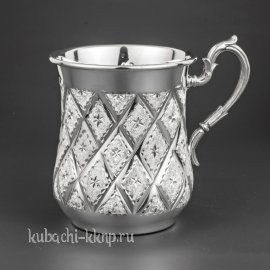 Серебряная кружка для воды с гравировкой  «Лазер мл» - кр044