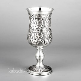 Серебряный бокал 925 пробы «Весна» - ф091