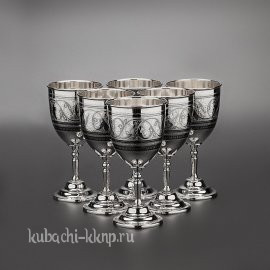 Набор серебряных бокалов для вина - нб01