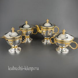 Серебряный ч22айный (кофейный) сервиз - ср03