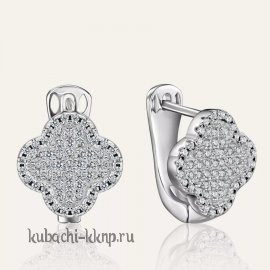 Серьги клевер серебро 925 - с983сос