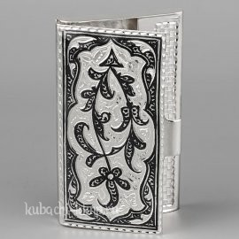 Серебряная визитница в кубачинском стиле - vzt09