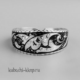 Серебряный браслет Кубачи с глубокой гравировкой - БР09