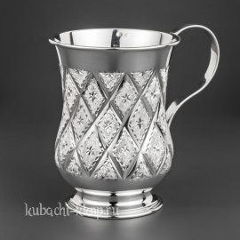 Серебряная кружка для воды «Лазер» - кр037