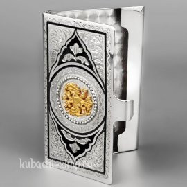 Серебряная визитница с гербом 