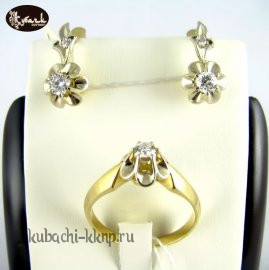 Комплект «тюльпан» с бриллиантами. - к041