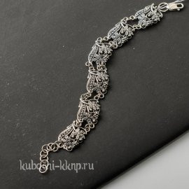 Серебряный браслет листочки на руку - Ag-бр5
