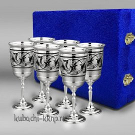 Набор из шести солидных фужеров для вина  - ф066-6