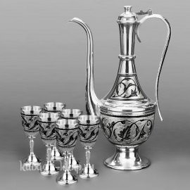 Восточный набор из серебра для крепких напитков 