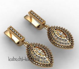 Висячие серьги из золота 