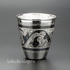 Стопка из серебра с черненым узором, 65 мл - стп003