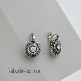Серьги серебро 925 с фианитами - яс12