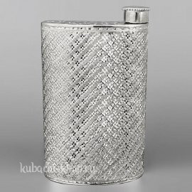 Строгая серебряная фляга  - ФЛ146