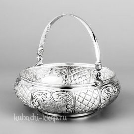 Серебряная конфетница «Ромб» - кф130