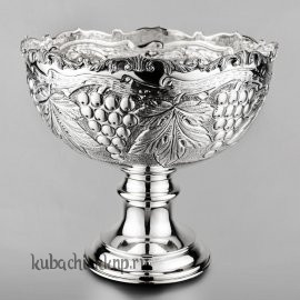 Серебряная конфетница «Виноград» большая - кф176б