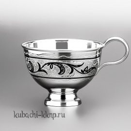 Серебряная чашка для теплого чая - ч01