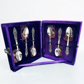 Набор кофейных ложек с чернением - л022-6