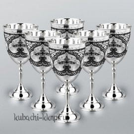 Набор из шести серебряных бокалов 