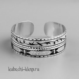 Серебряный браслет с нежным это орнаментом - БР162