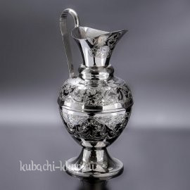 Кубачинский кувшин для воды из серебра - кв00036