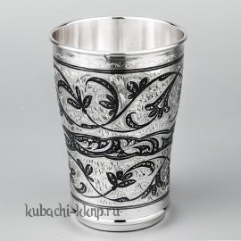 Большой серебряный стакан для воды или сока - СТ010а