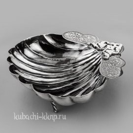 Серебряная икорница «Грация» - ик021ч