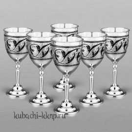 Набор из двух серебряных бокалов для вина 