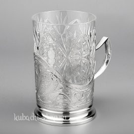 Серебряный подстаканник без чернения - ПД095