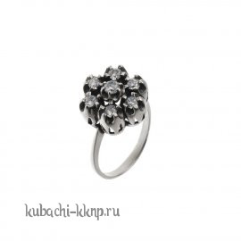 Серебряное кольцо с белыми фианитами 