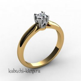 Обручальное золотое кольцо с фианитом - Yuv - 698