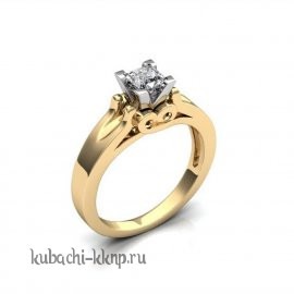 Кольцо женское из золота с одним камнем - Yuv - 969